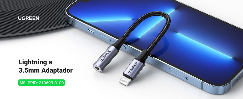 ADAPTADOR DE AUDICULARES LIGHTNING A 3.5MM UGREEN 