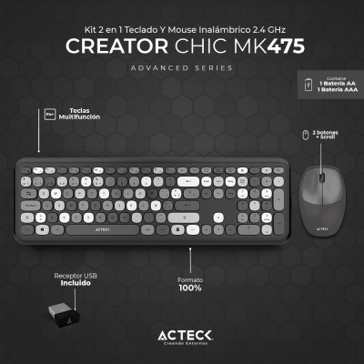 KIT TECLADO Y MOUSE ACTECK MK475